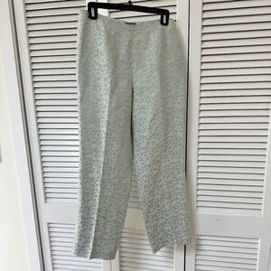 Sigrid Olsen Silk Linen Blend Pants Fully Lined Floral Pattern